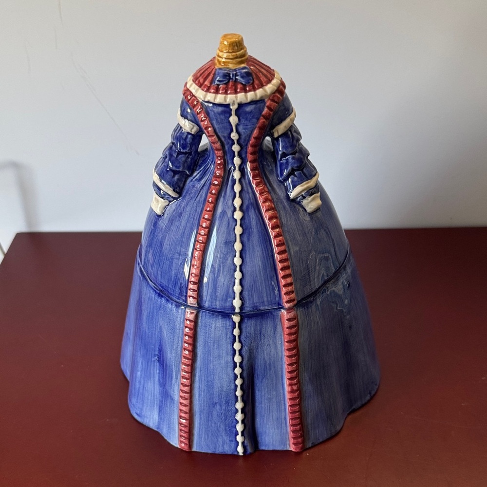 Rare Vintage Biscuit Jars Ala Mode Victorian Dress Form Mannequin Vanity Jar - Picture 2 of 11